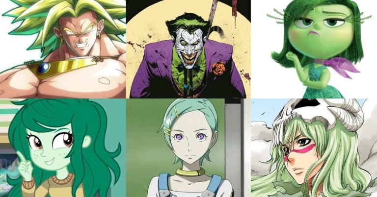 Cartoon Characters with Green Hair