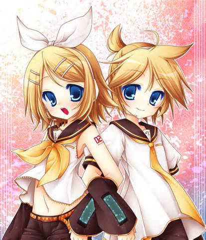 Rin and Len Kagamine - Vocaloid (not technically anime, but widely recognized)